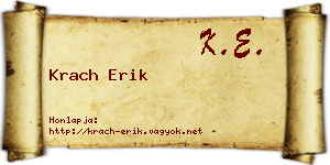 Krach Erik névjegykártya